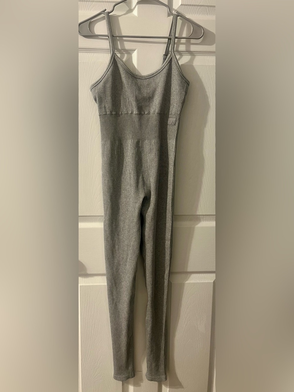 refuge Ribbed Grey Scoop-Neck Jumpsuit